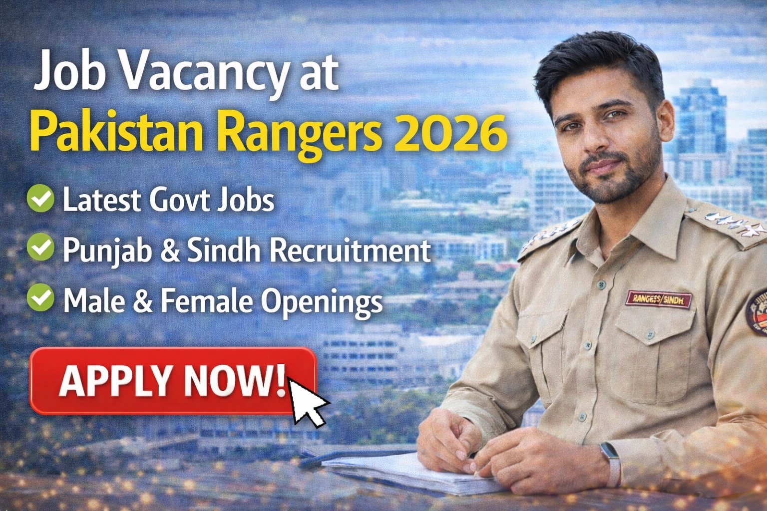 Job Vacancy at Pakistan Rangers 2026