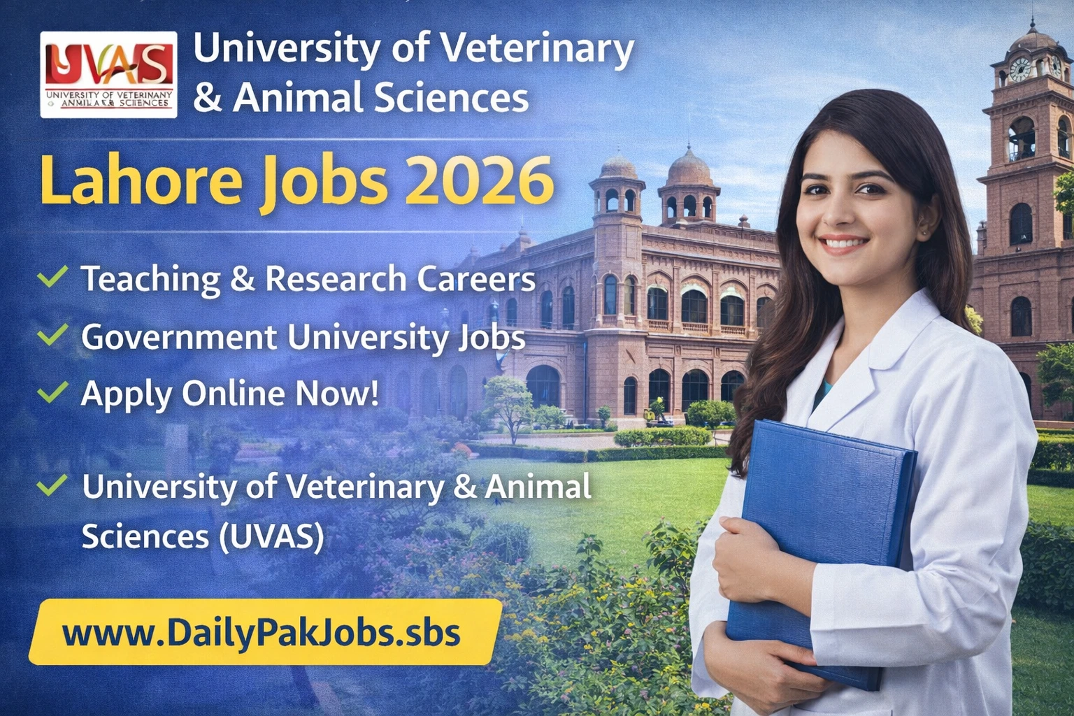 UVAS Lahore Jobs 2026