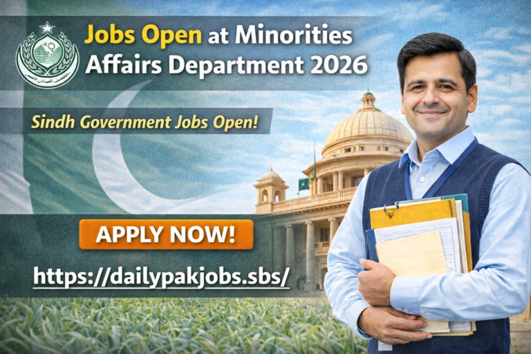 Jobs Open at Minorities Affairs Department 2026