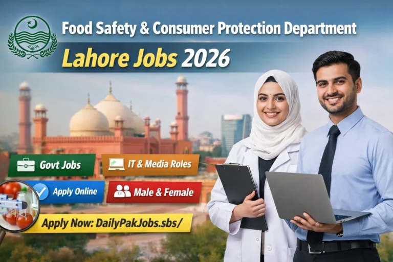Food Safety Department Lahore Jobs 2026