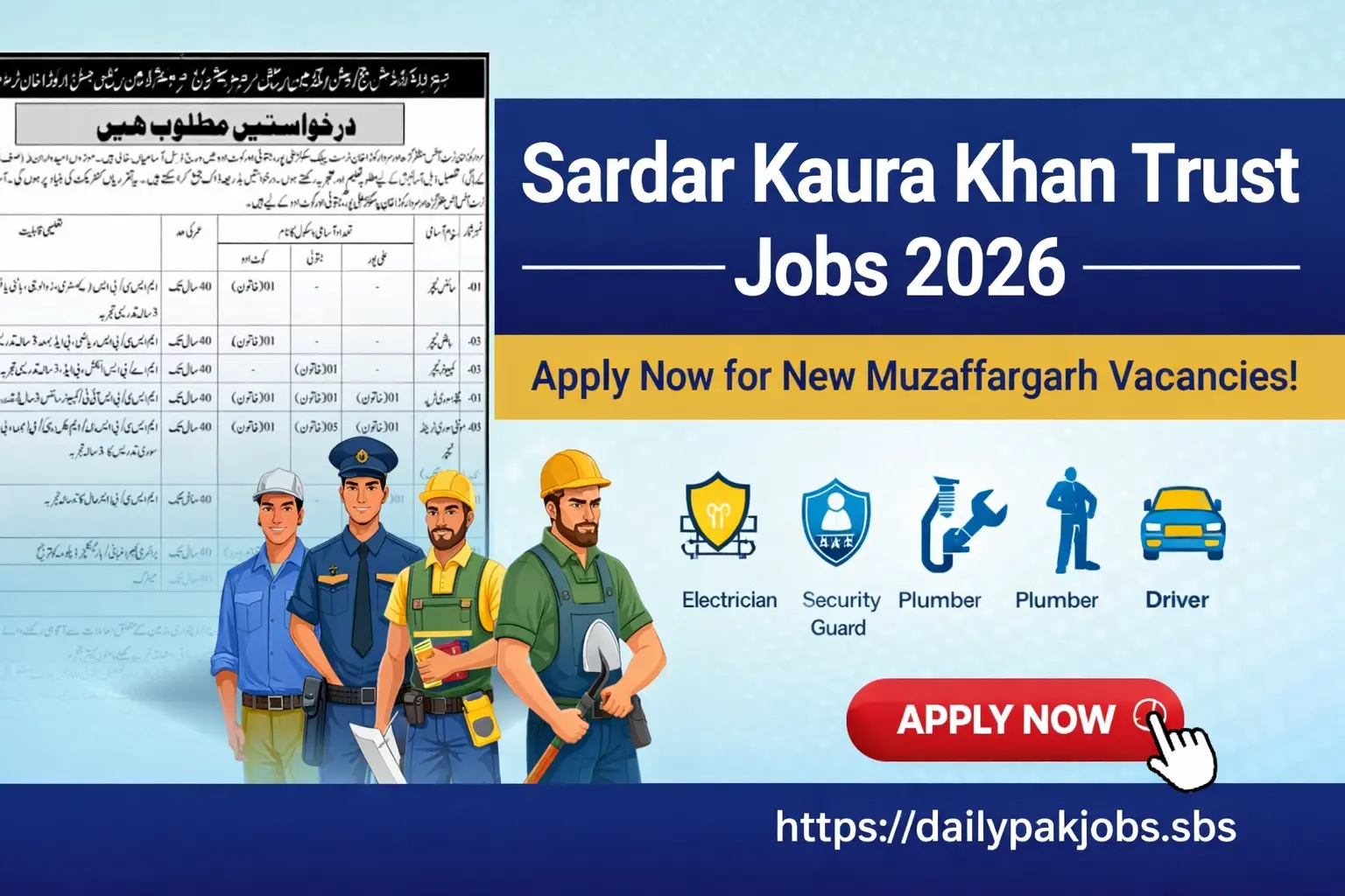 Sardar Kaura Khan Trust Muzaffargarh Jobs 2026