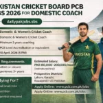 Pakistan Cricket Board PCB Jobs 2026 for Domestic Coach