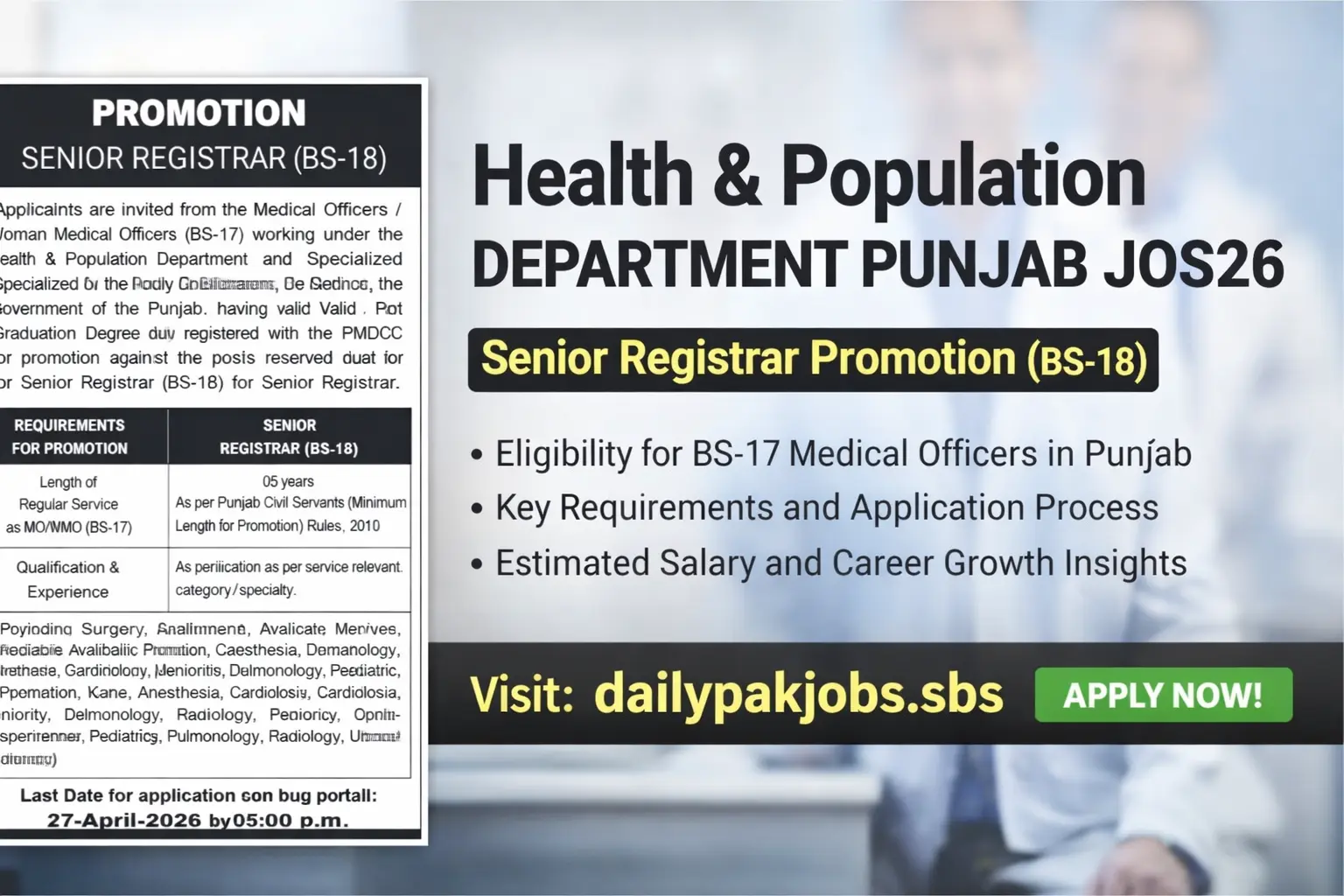Health & Population Department Punjab Jobs 2026