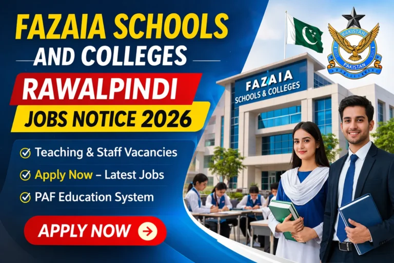 Fazaia Colleges Rawalpindi Jobs 2026